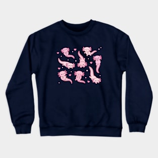 Cute Swimming Axolotls Doodle Crewneck Sweatshirt